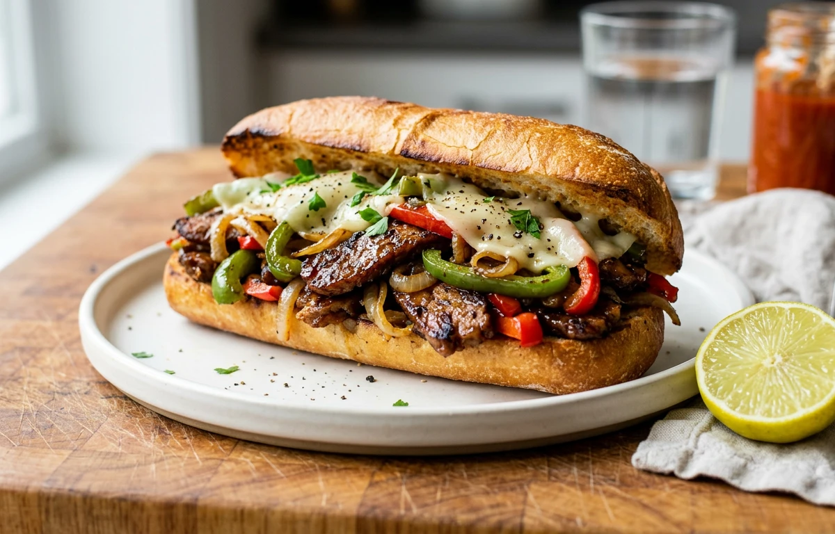 Seitan Philly Cheesesteak Sandwich