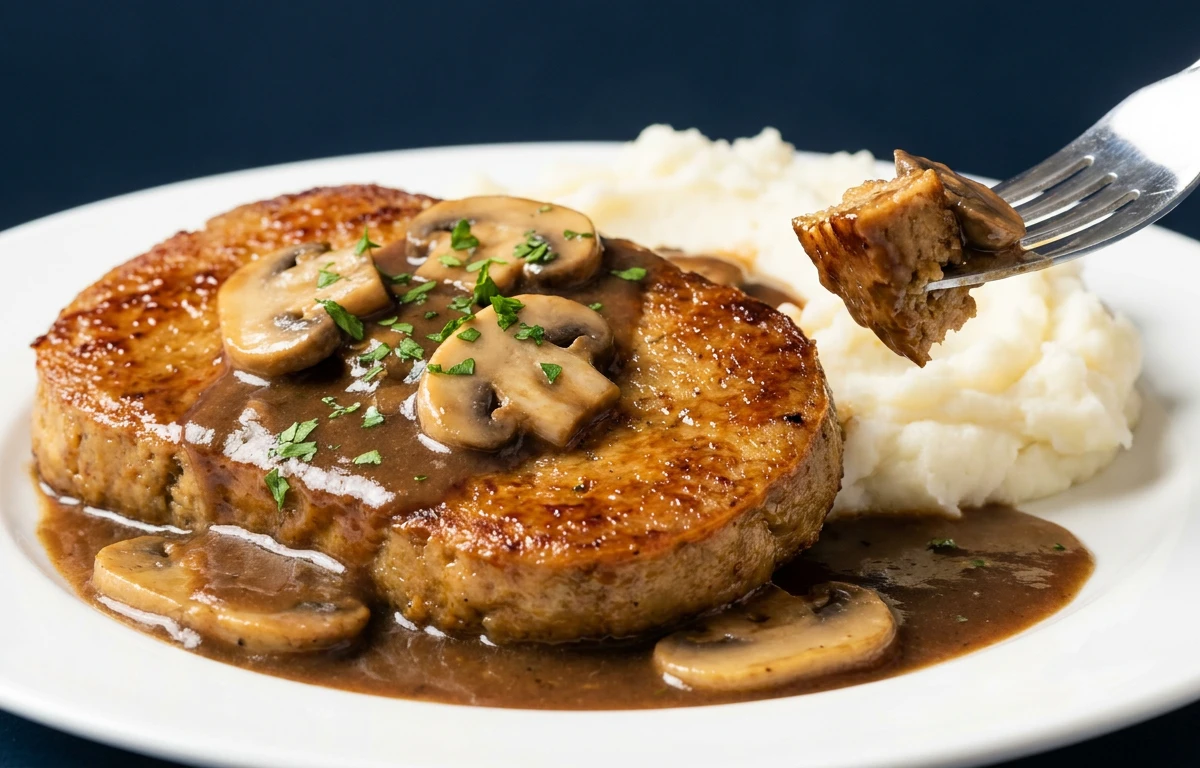 Seitan Steak with Mushroom Gravy