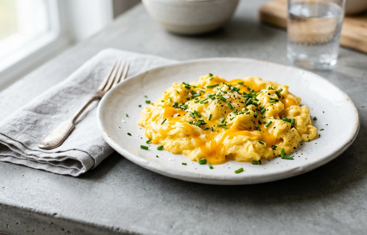 Sharp Cheddar & Chive Scrambled Eggs