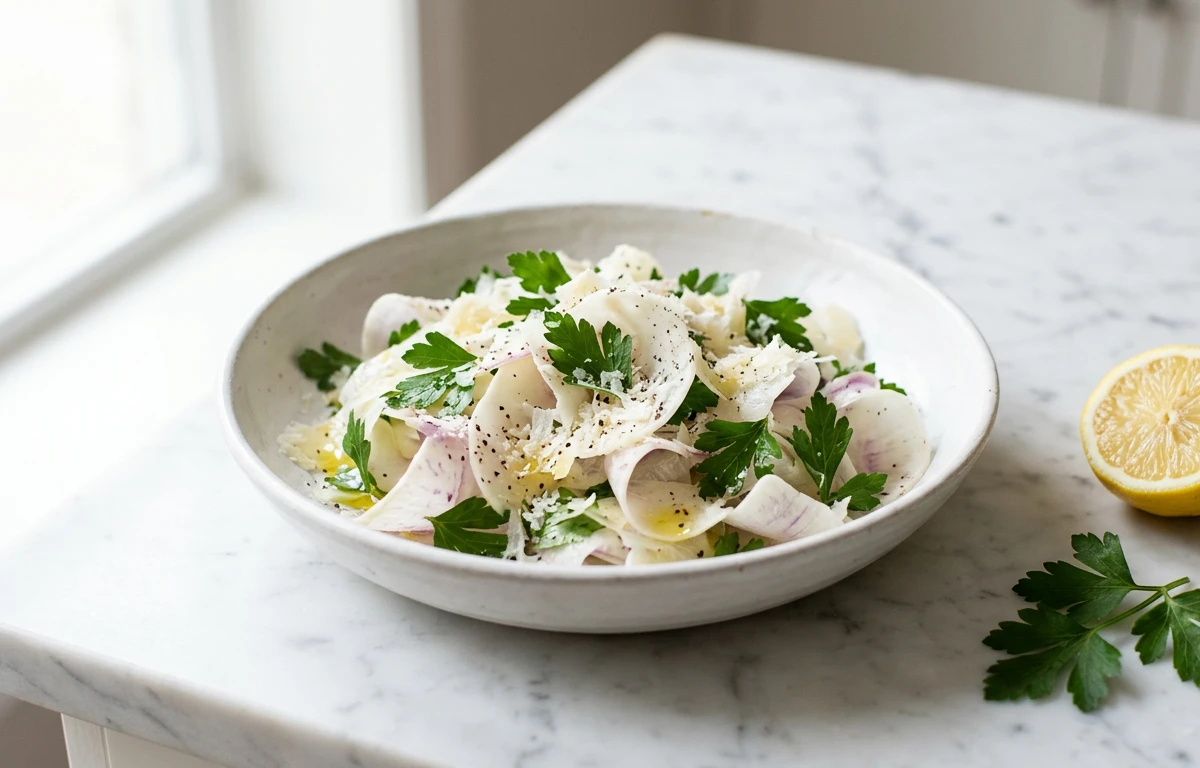 Shaved Turnip & Parmesan Salad