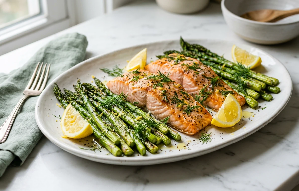Sheet Pan Lemon Dill Salmon & Asparagus