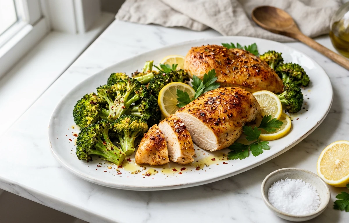 Sheet-Pan Lemon Garlic Chicken & Broccoli