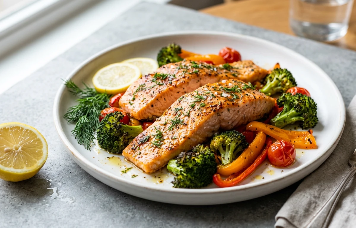 Sheet Pan Salmon & Broccoli