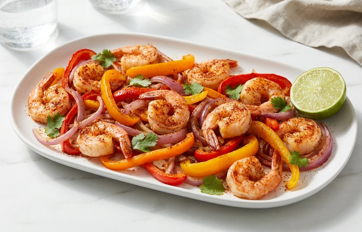 Sheet Pan Shrimp Fajitas