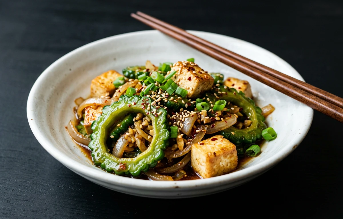 Simple Bitter Gourd & Tofu Stir-fry