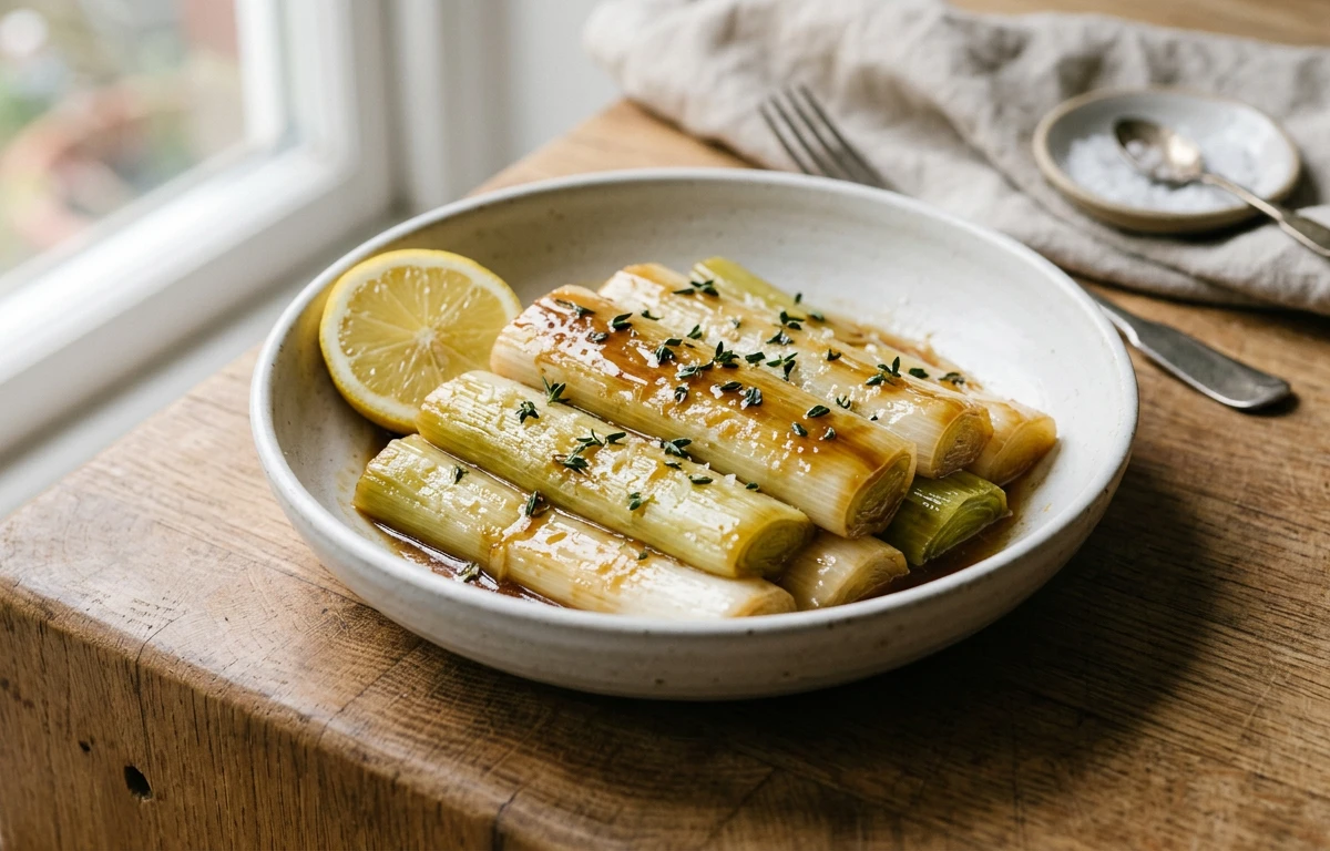 Simple Braised Leeks with Thyme