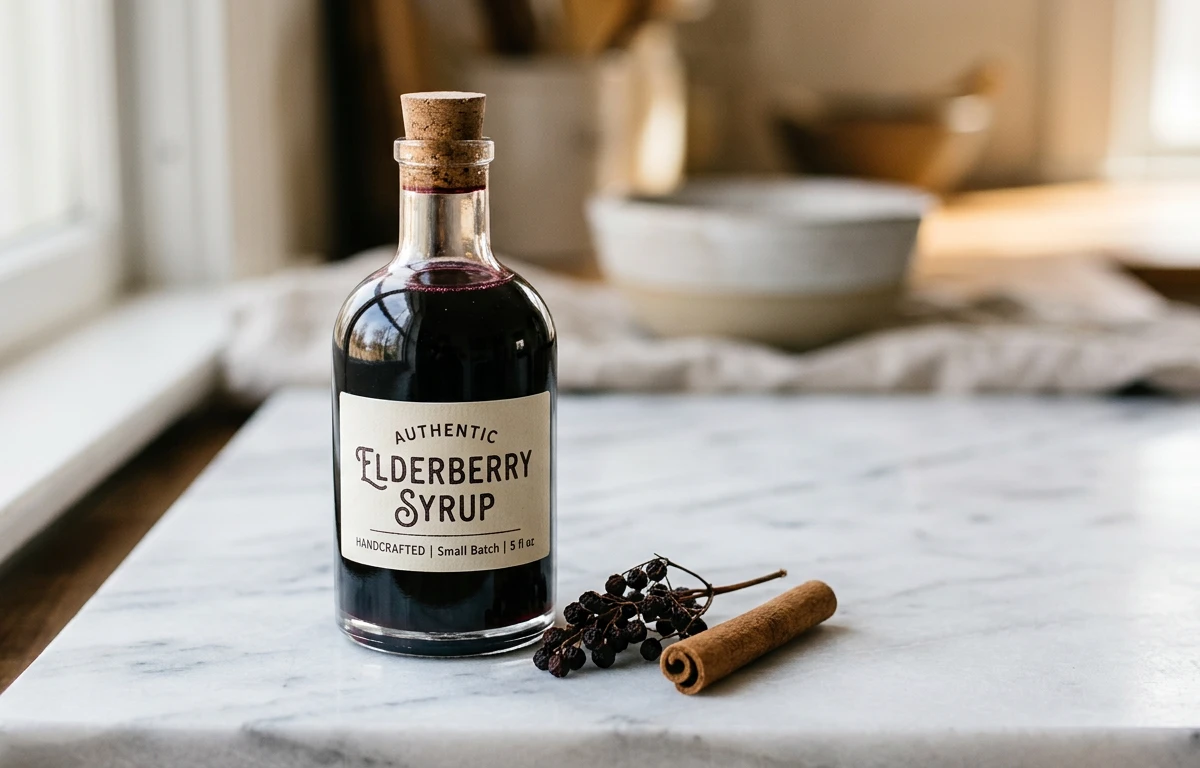 Simple Cooked Elderberry Syrup