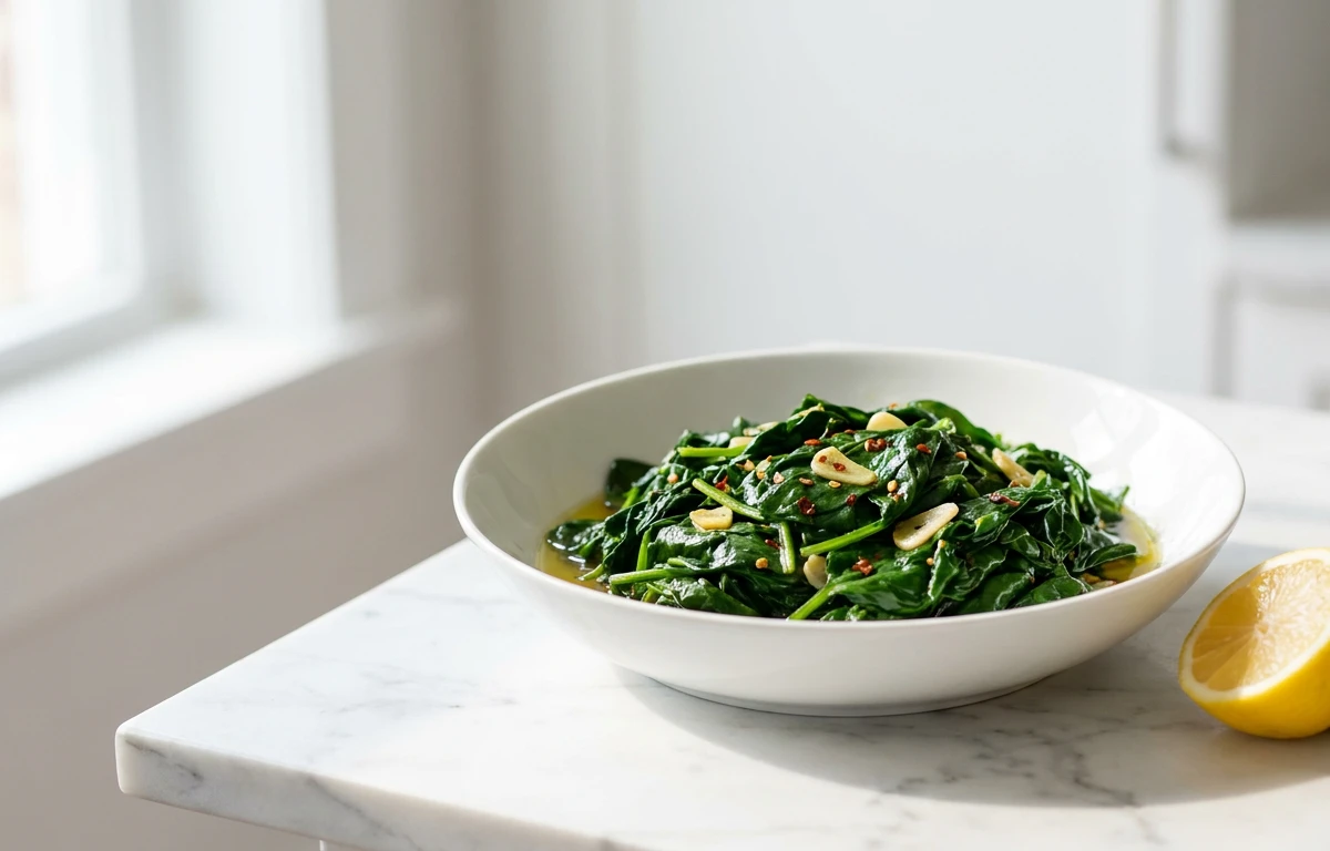 Simple Garlic & Lemon Sautéed Spinach