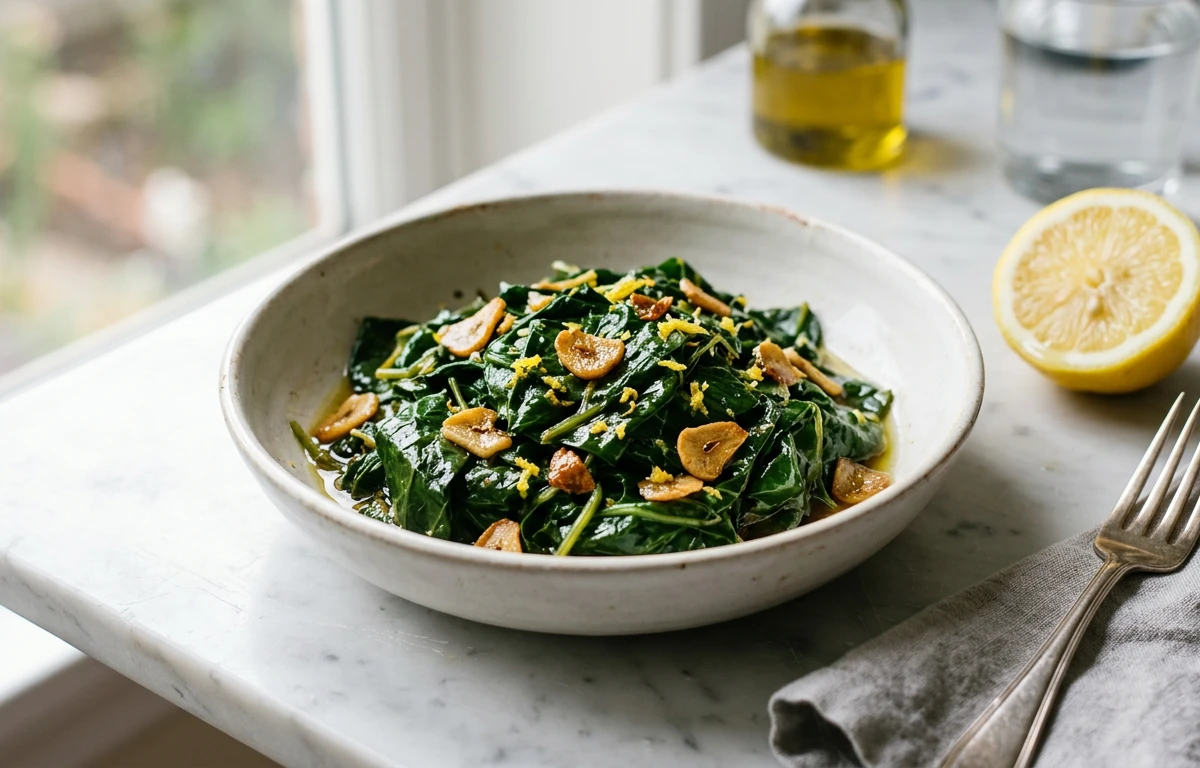 Simple Garlic-Lemon Taro Leaves