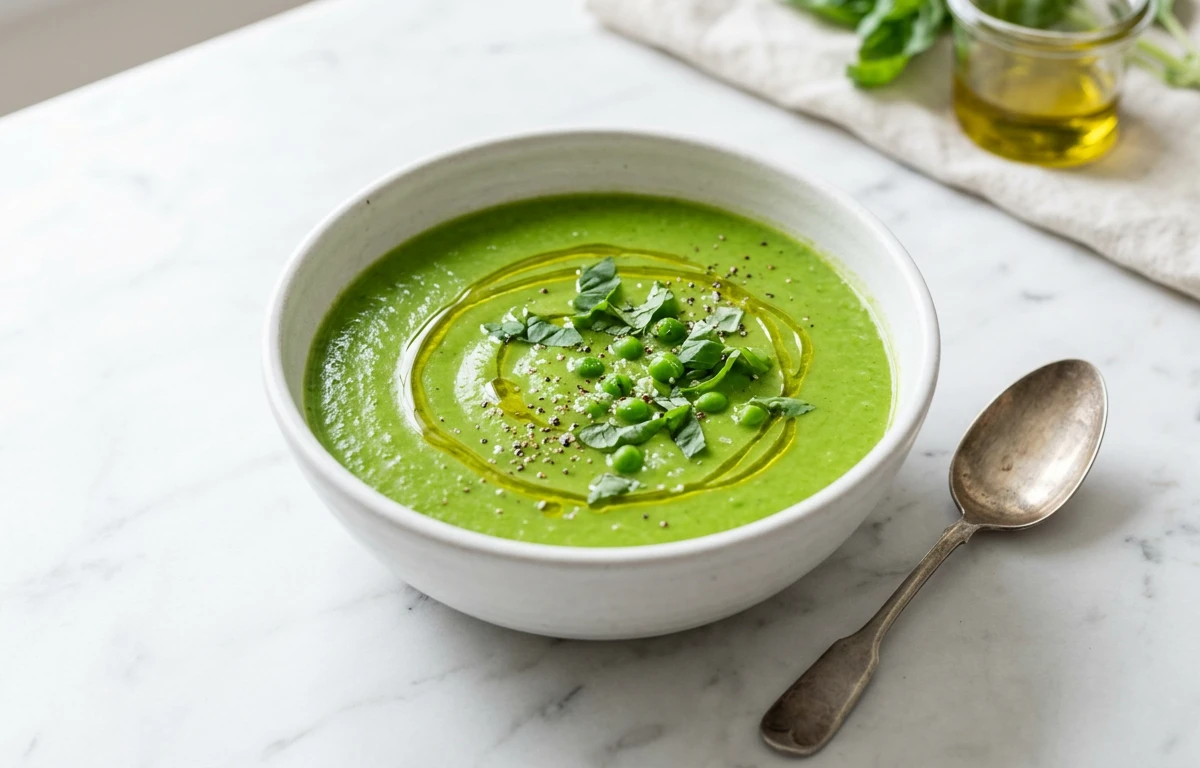 Simple Green Pea & Basil Soup