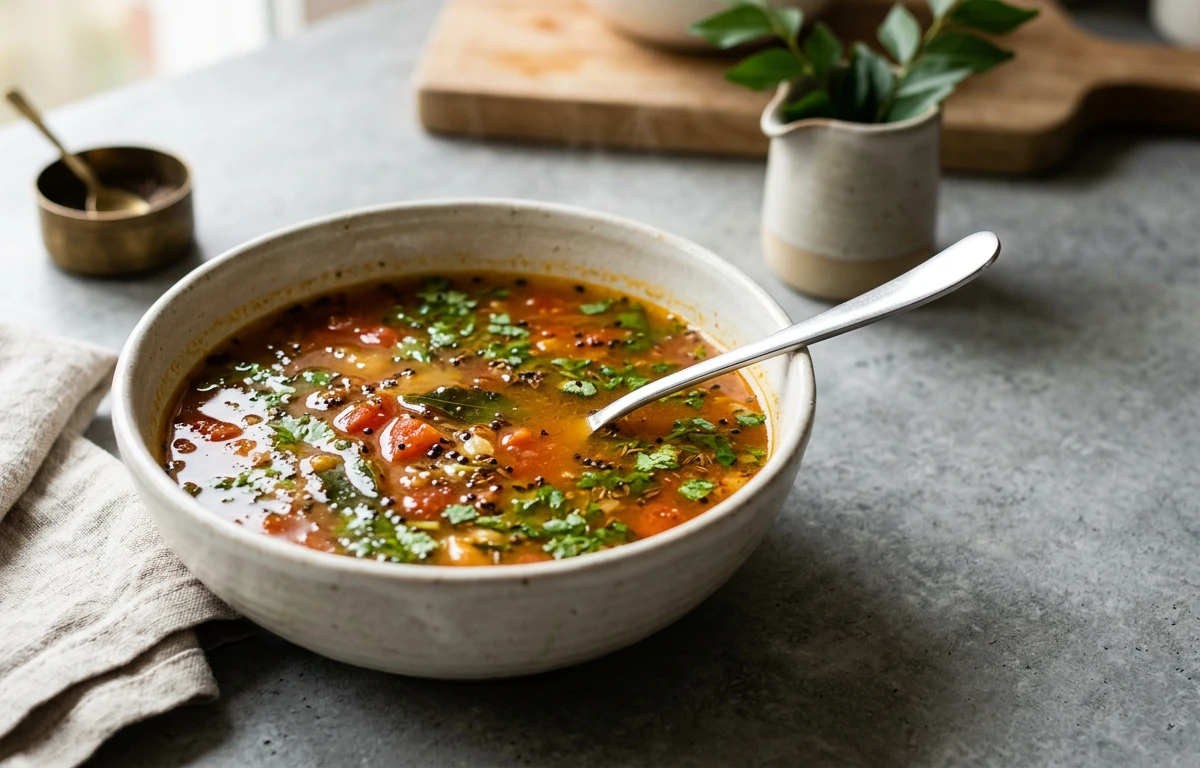 Simple Lentil & Tamarind Soup (Rasam)