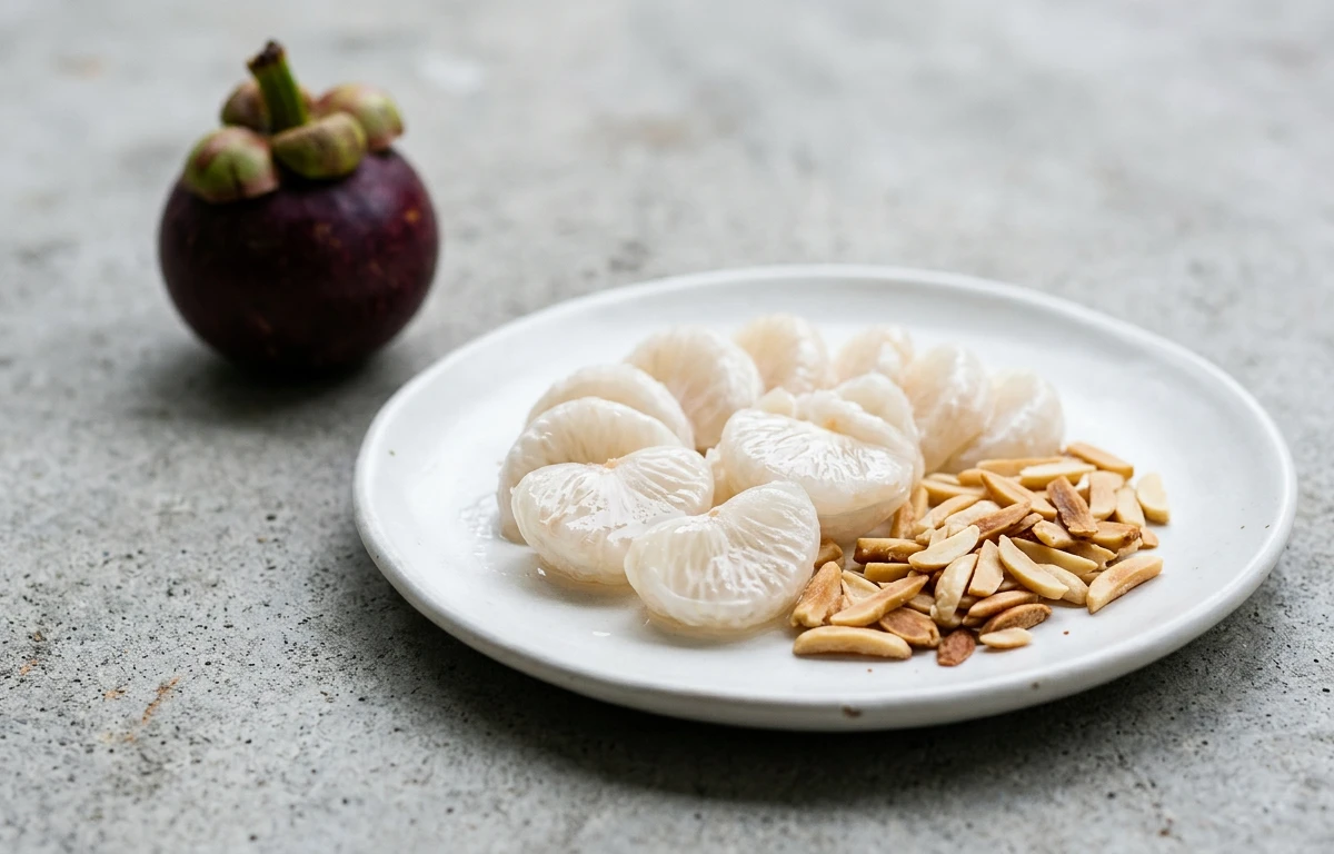 Simple Mangosteen & Almond Plate