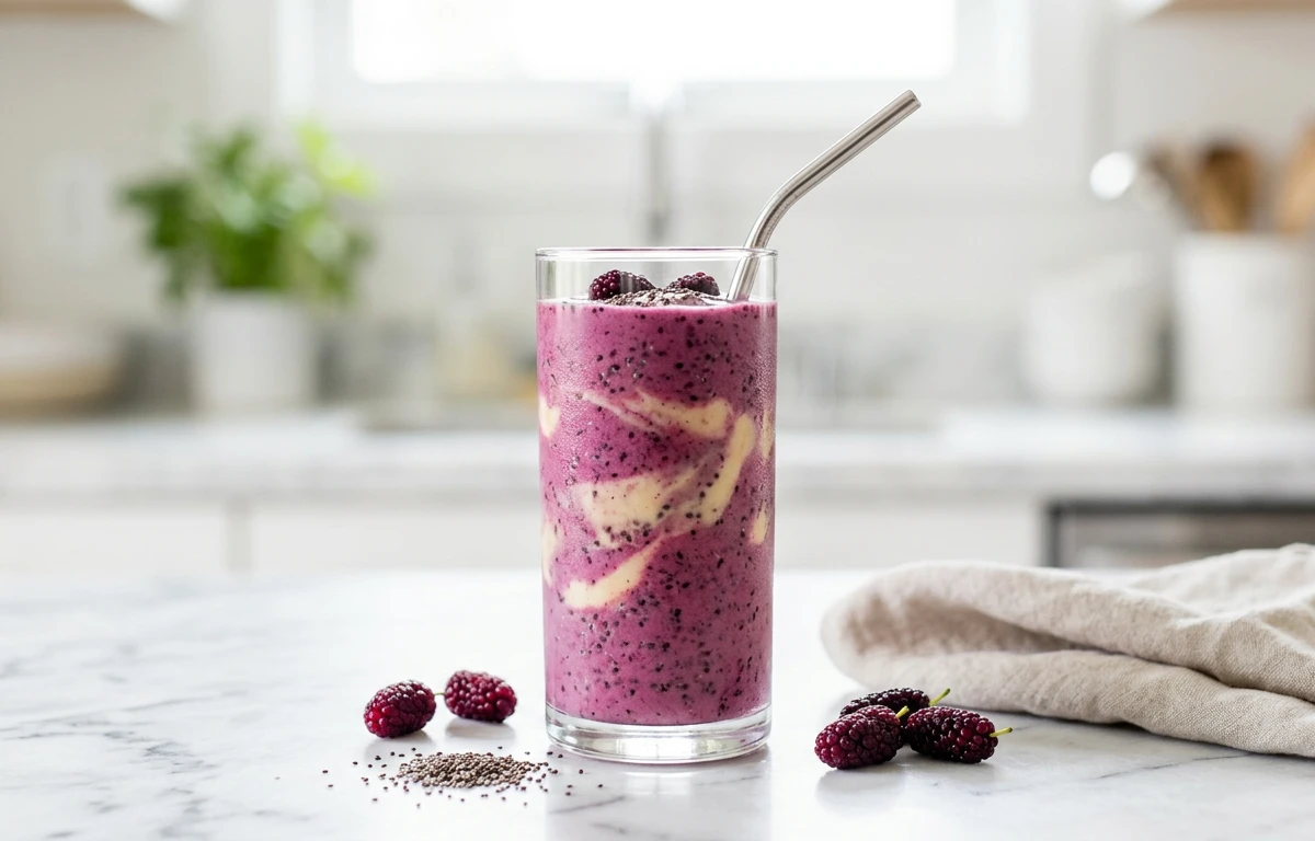 Simple Mulberry Banana Smoothie