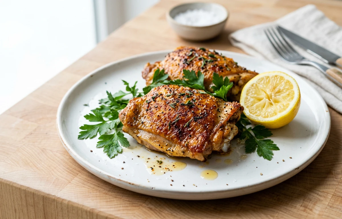 Simple Pan-Seared Chicken Thighs
