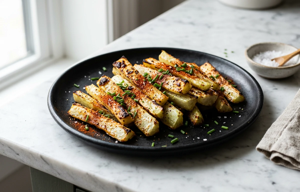 Simple Roasted Kohlrabi Sticks