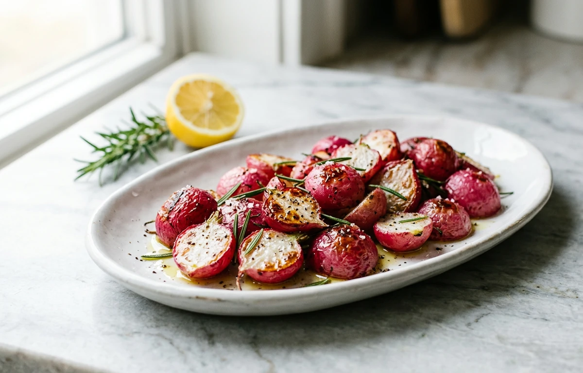 Simple Roasted Radishes with Rosemary