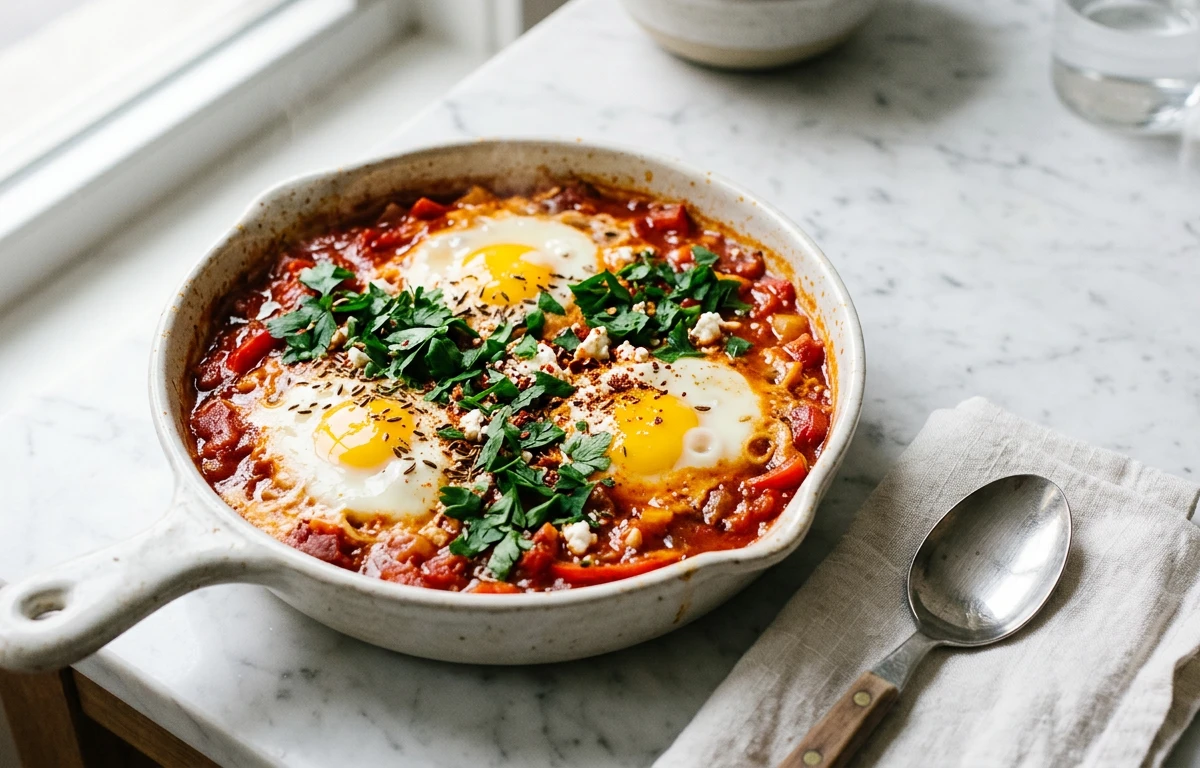 Simple Shakshuka (Eggs in Tomato Sauce)