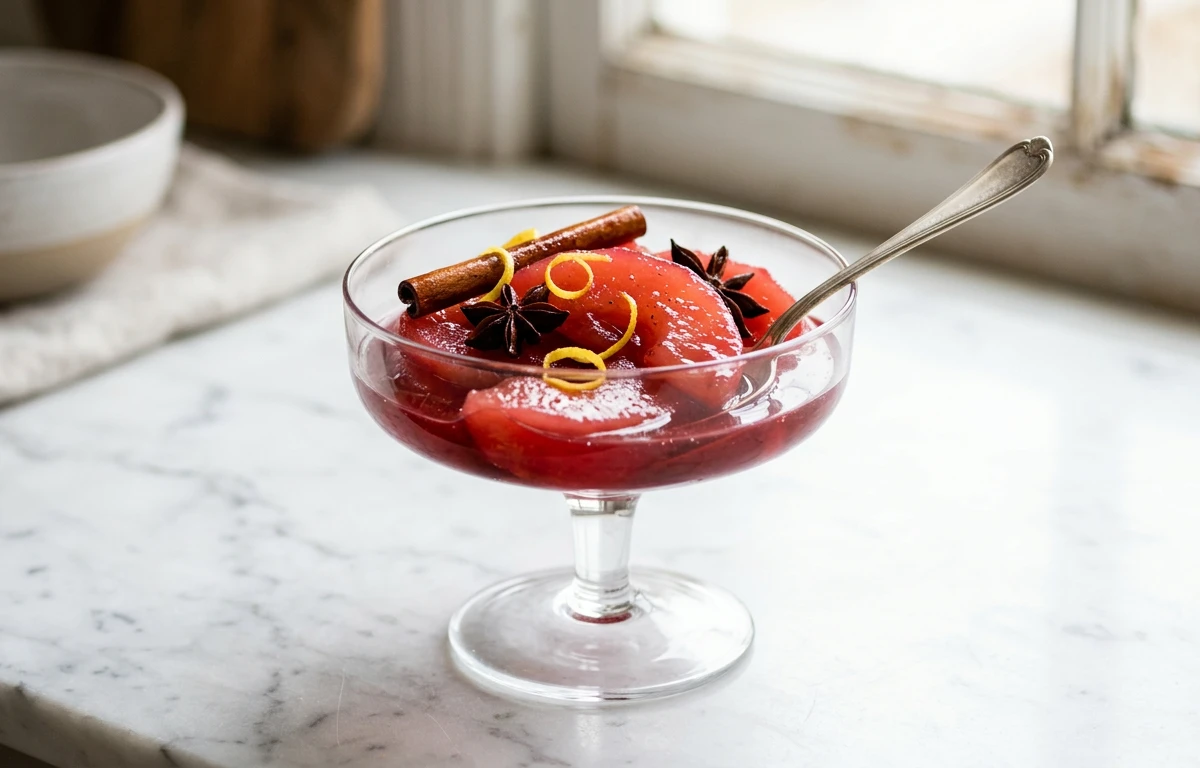 Simple Spiced Poached Quince