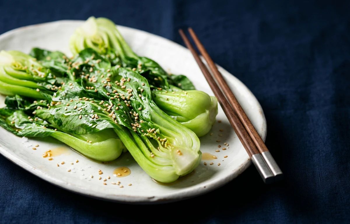 Simple Steamed Bok Choy with Sesame