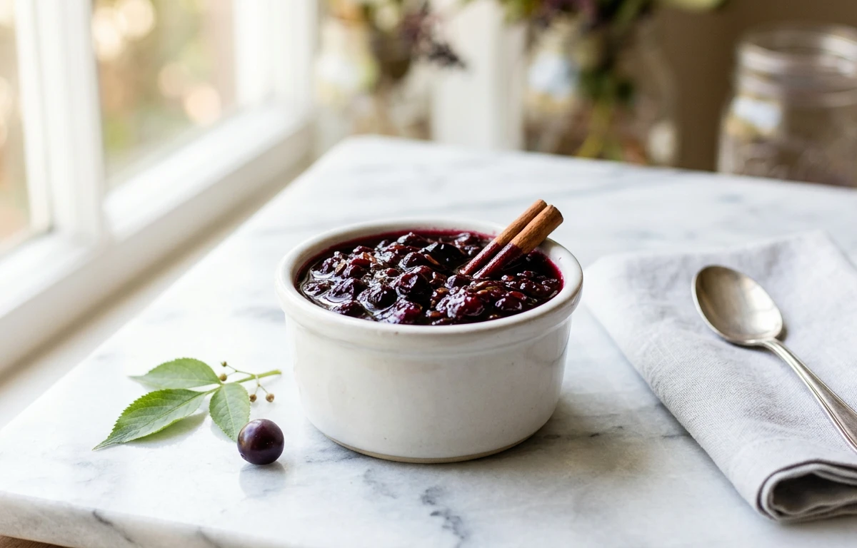 Simple Sugar-Free Elderberry Compote