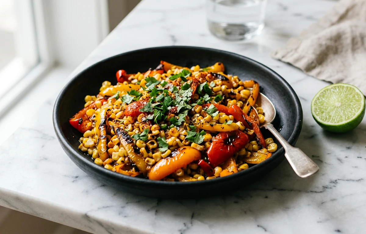 Skillet-Charred Corn & Peppers