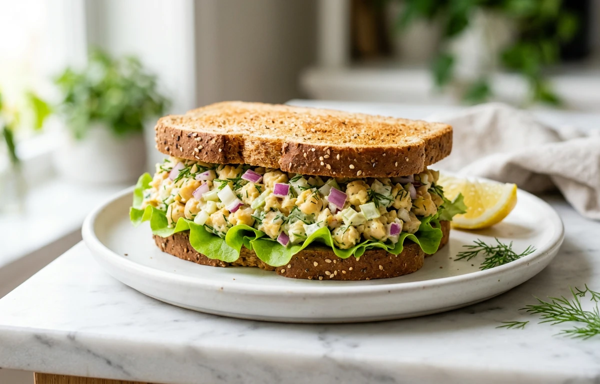 Smashed Chickpea No-Tuna Salad