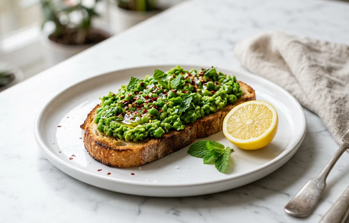 Smashed Peas & Mint on Toast