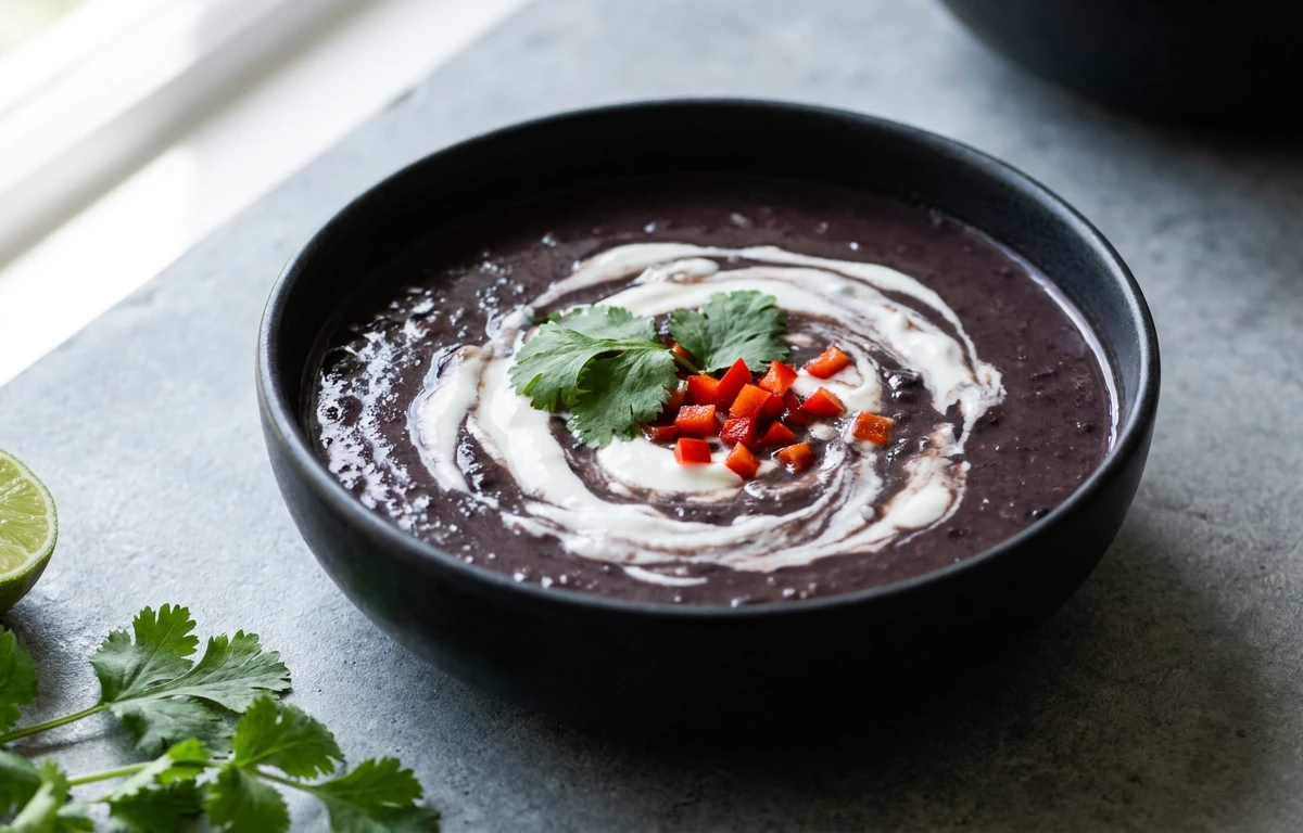 Smoky & Creamy Black Bean Soup