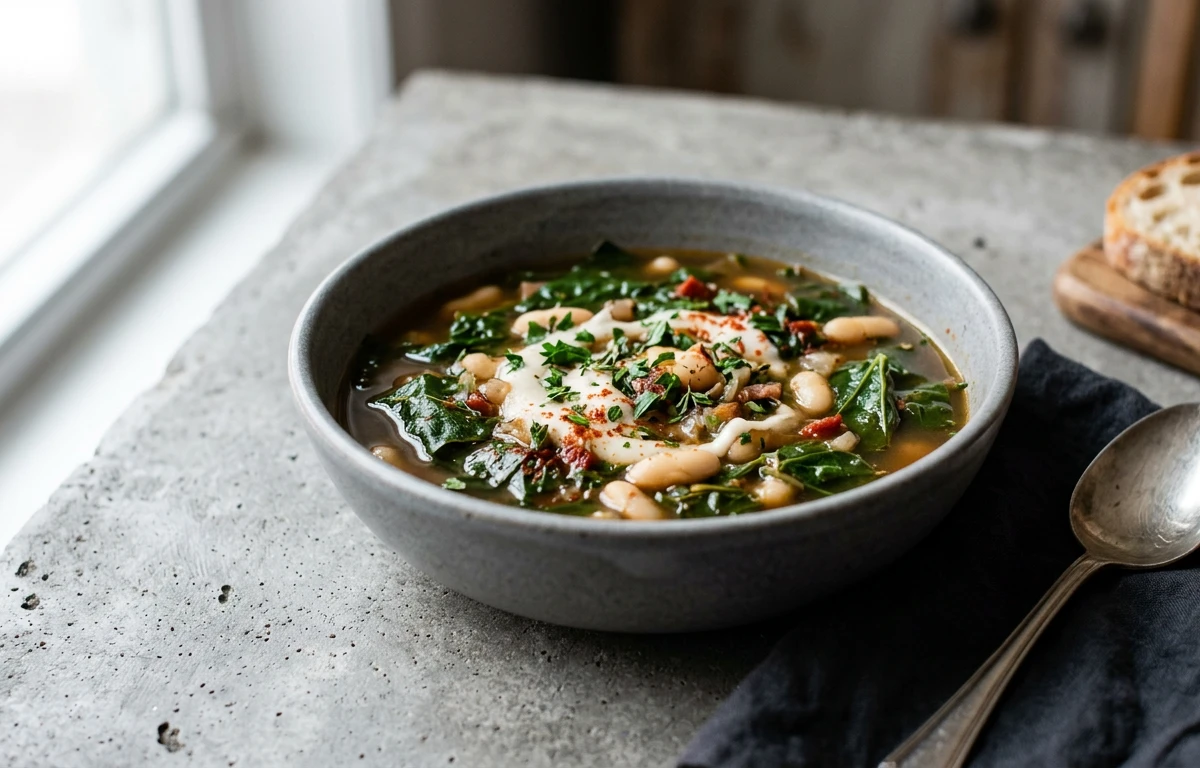 Smoky Collard & Bean Soup