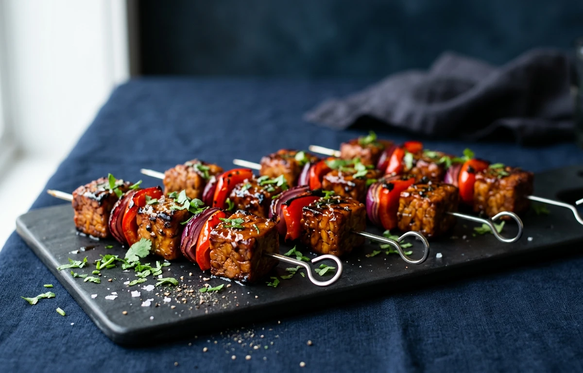 Smoky Marinated Tempeh Skewers