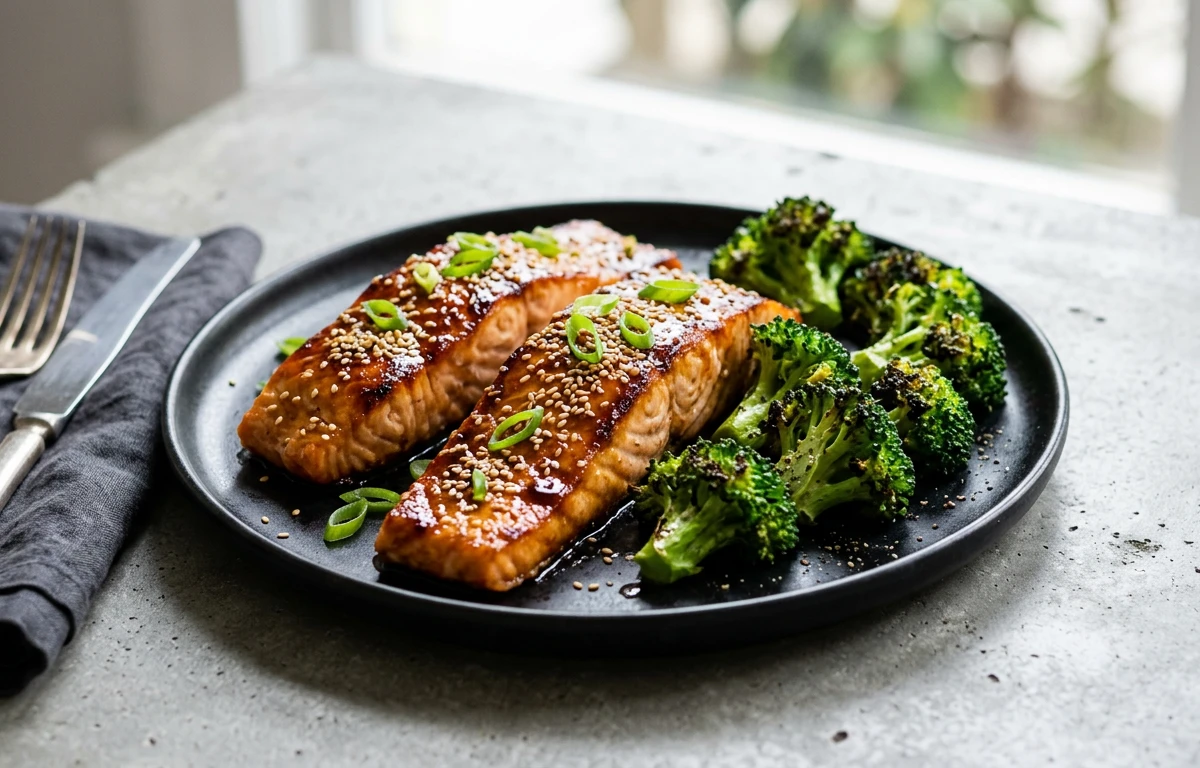 Soy-Glazed Salmon with Roasted Broccoli