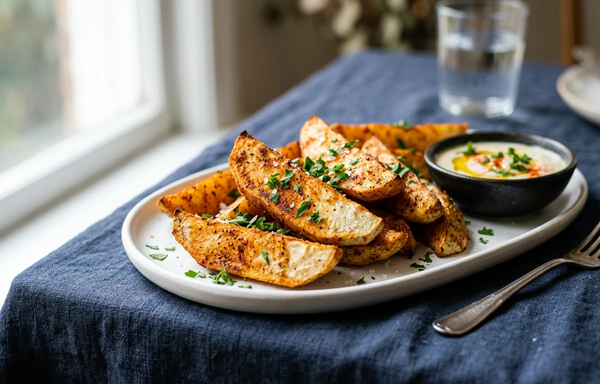 Spiced Baked Taro Wedges