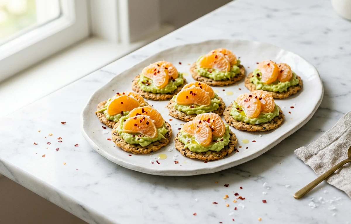 Spicy Avocado & Tangerine Crackers