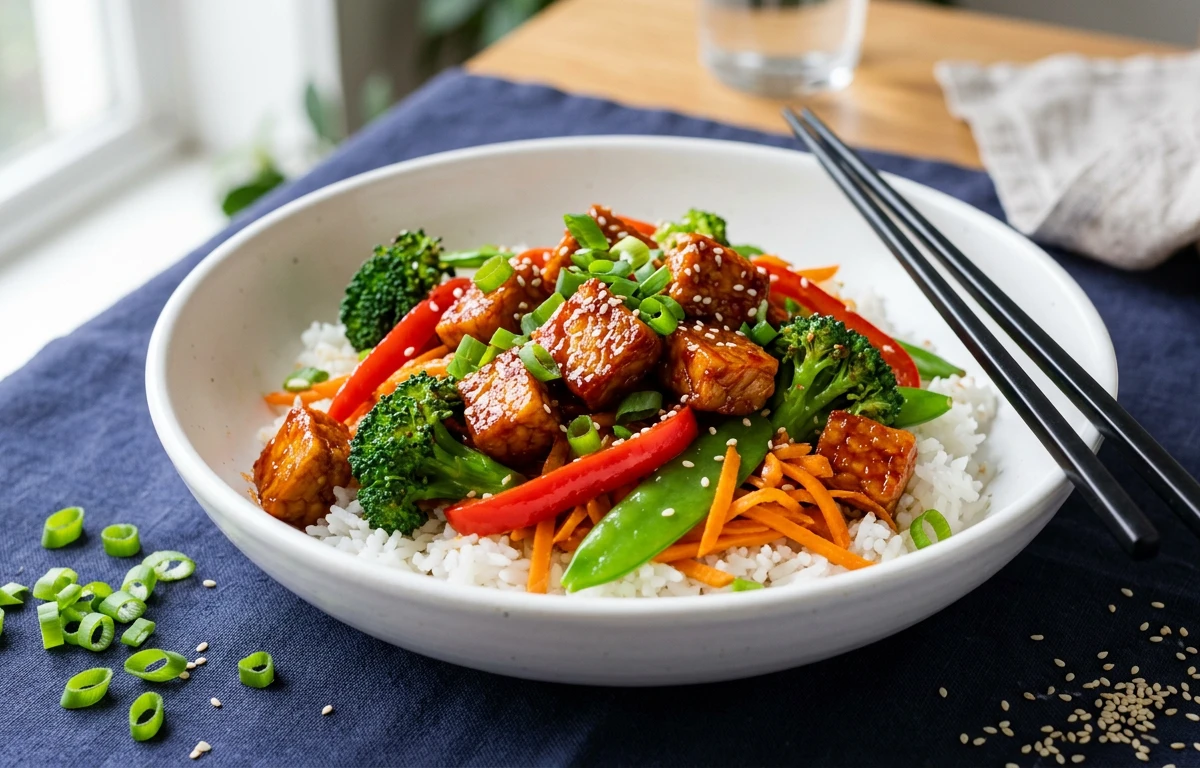 Spicy Gochujang Tempeh Stir-fry