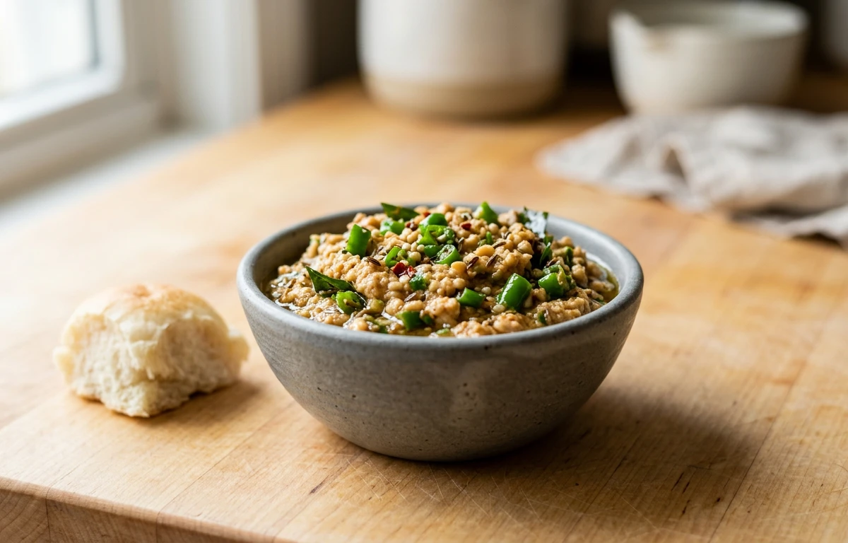 Spicy Peanut Chutney (Shengdana Thecha)