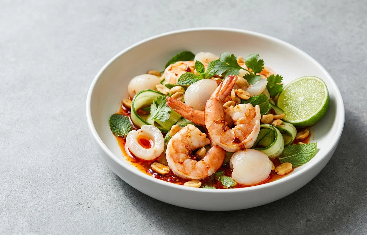 Spicy Prawn & Litchi Salad