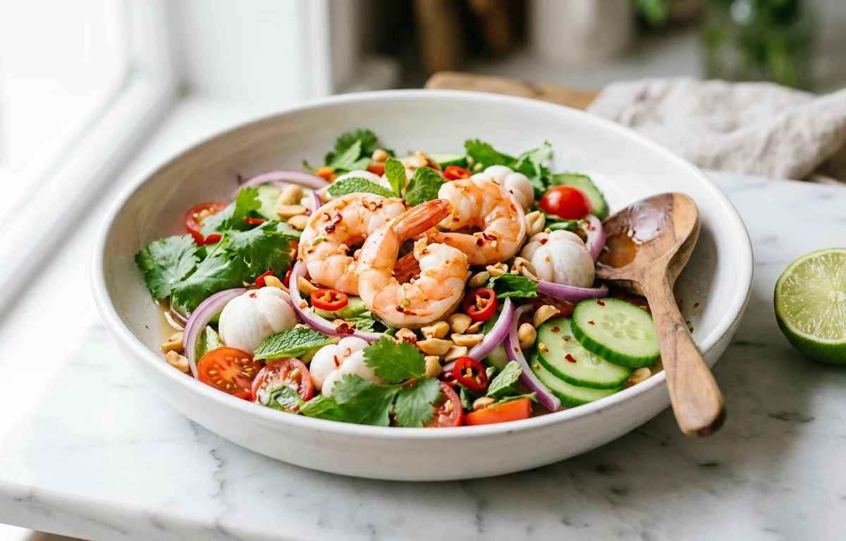 Spicy Shrimp & Mangosteen Salad