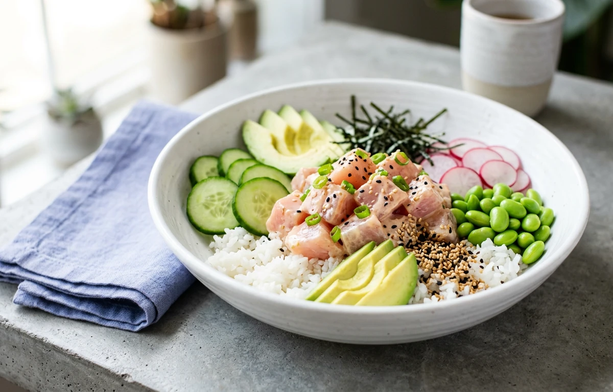 Spicy Tilapia Poke Bowl