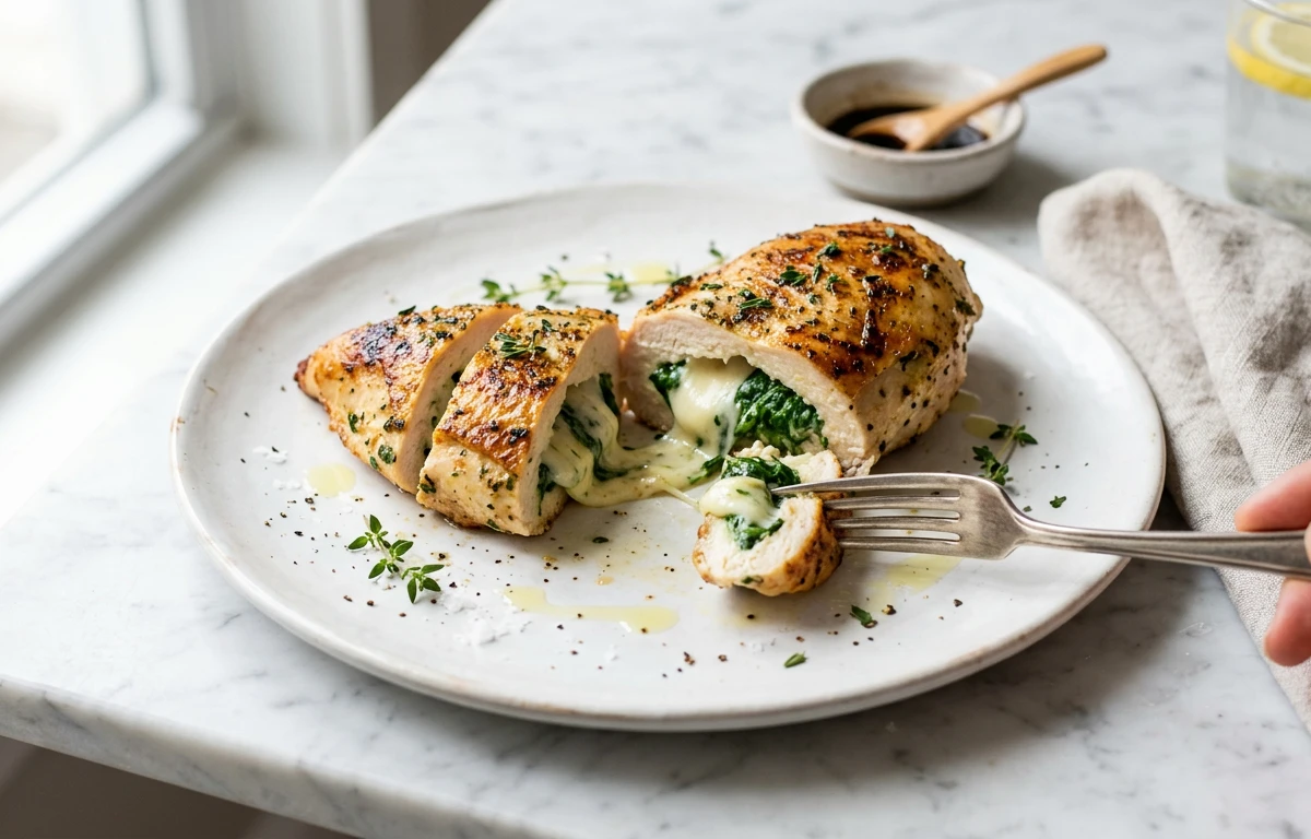 Spinach & Mozzarella Stuffed Chicken