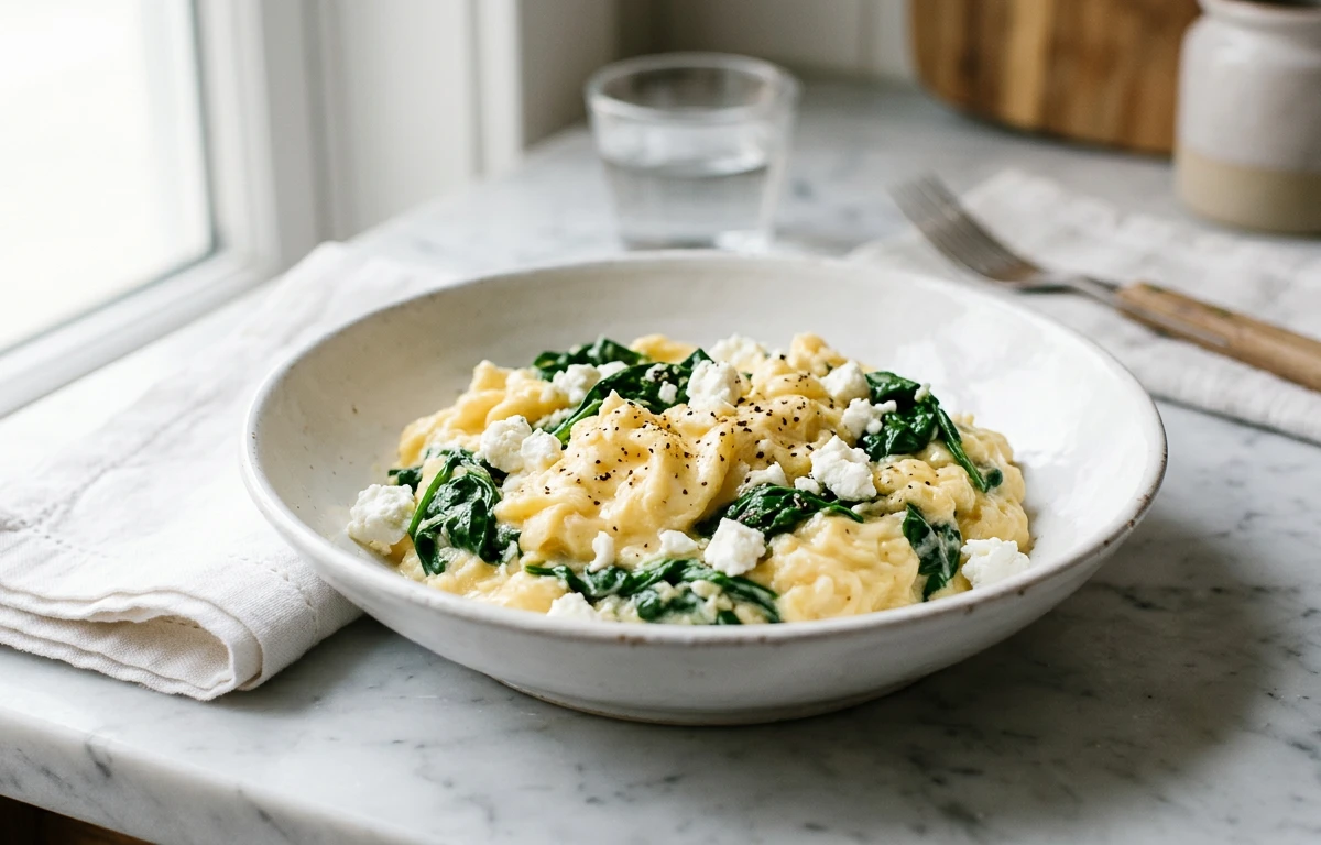Spinach & Feta Scrambled Eggs