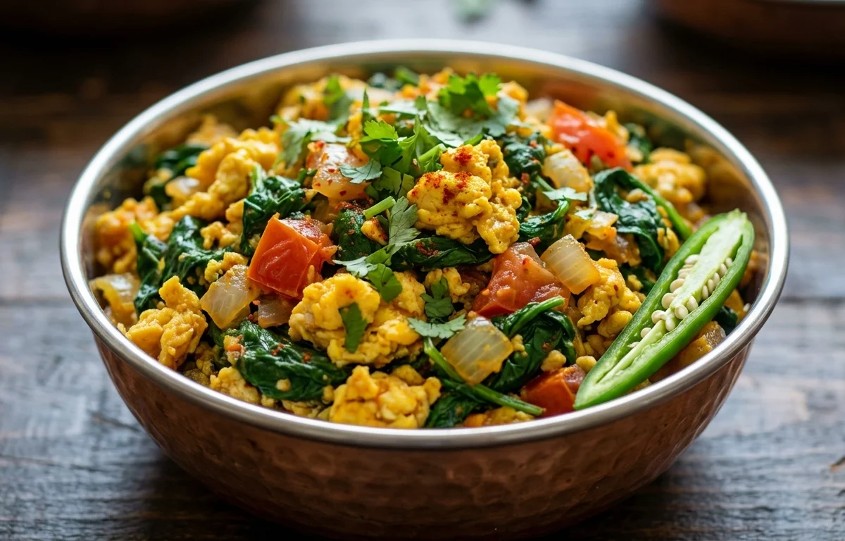 Spinach and Egg Bhurji