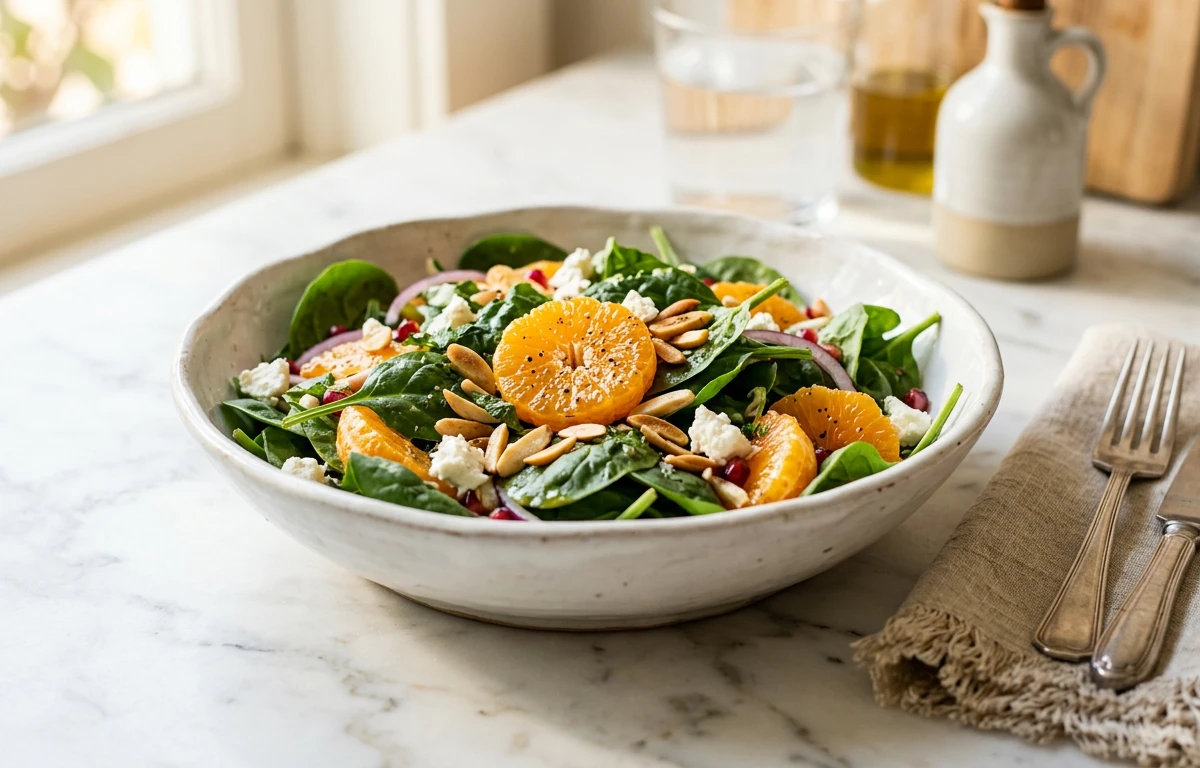Spinach Salad with Clementine & Almonds