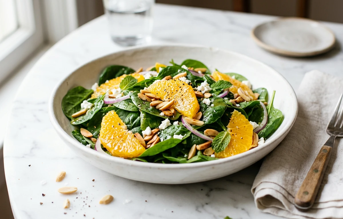 Spinach Salad with Orange & Almonds