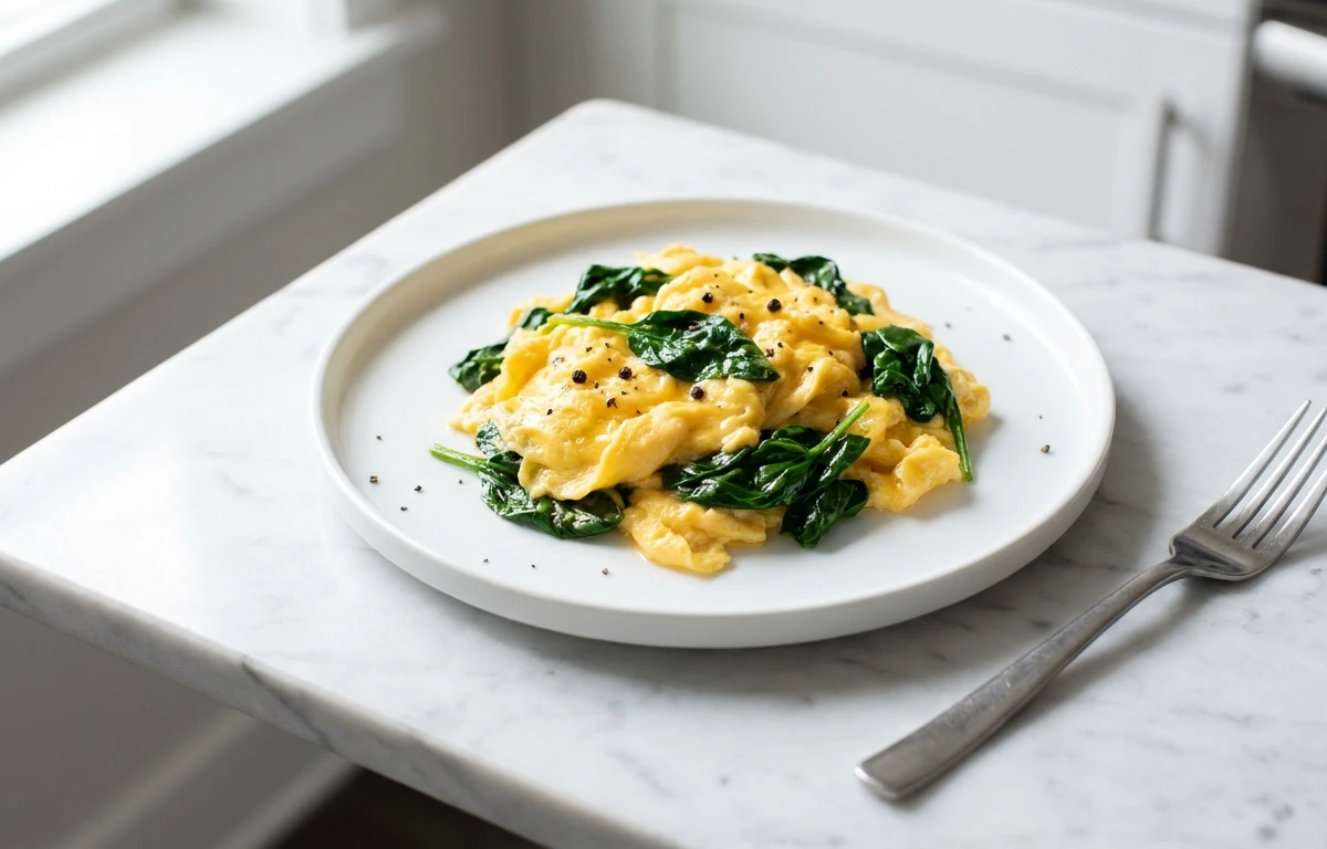 Spinach Scrambled Eggs