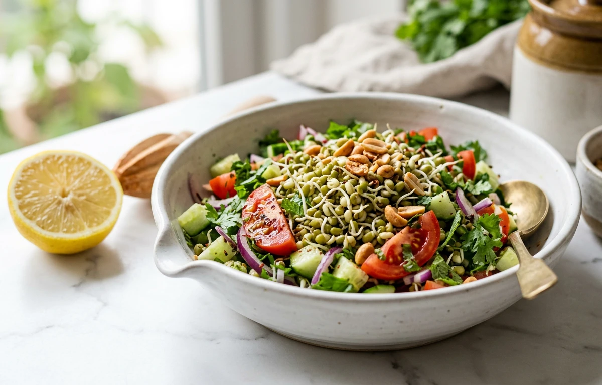 Sprouted Moth Bean Salad
