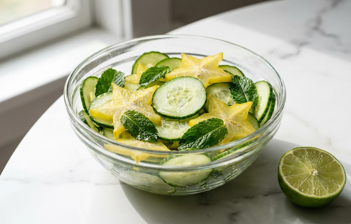 Starfruit, Cucumber & Mint Salad