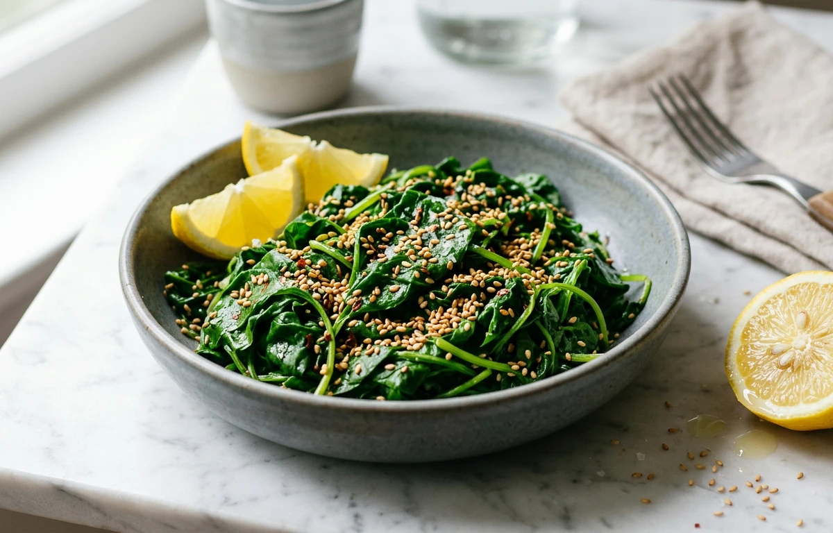 Steamed Amaranth with Lemon