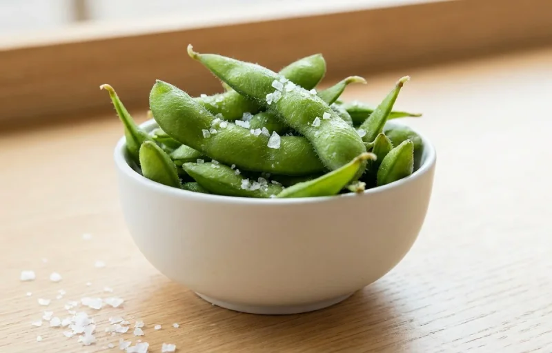 Steamed Edamame With Sea Salt