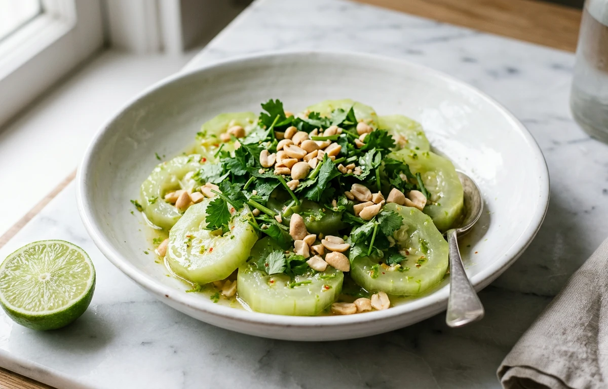 Steamed Snake Gourd with Lime & Herbs