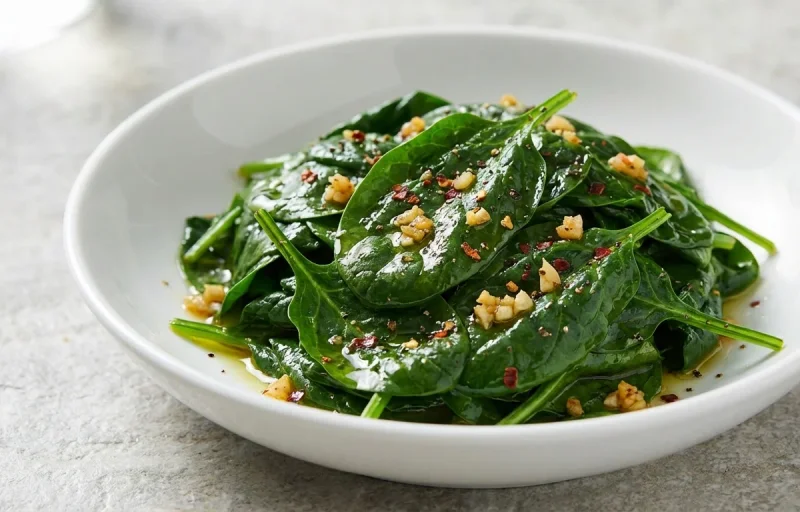 Steamed Spinach with Garlic